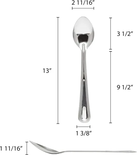 Miniatura 2 de Thunder Group Cuchara sólida con mango de acero inoxidable, 13 pulgadas