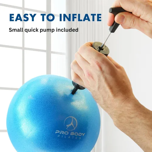 Miniatura 9 de ProBody Pilates Juego de anillos con anillo de círculo mágico de 14 pulgadas, pelota de ejercicio de 9 pulgadas, 5 bandas de resistencia, bomba