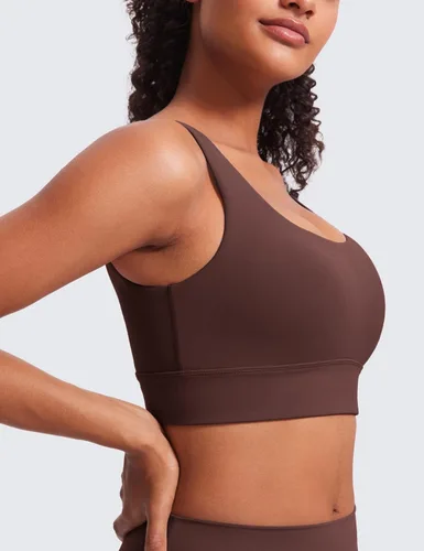 Miniatura 46 de CRZ YOGA Butterluxe - Brasier deportivo con espalda en U para mujer, cuello redondo, acolchado, de bajo impacto, para yoga, entrenamiento