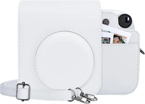 Miniatura 12 de MUZIRI KINOKOO Funda protectora para cámara instantánea Instax Mini 12 – Bolsa de transporte de piel sintética para cámara Mini 12 con bolsillo