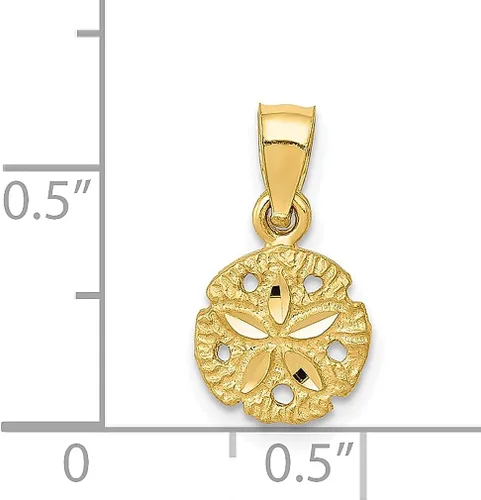 Miniatura 4 de Collar con dije de estrella de mar de oro amarillo de 14 quilates con diseño de estrella de mar y dólar de arena y conchas de mar, joyería fina