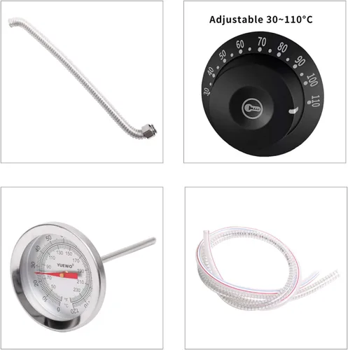 Miniatura 8 de YUEWO Calefacción eléctrica de 110 V, destilador automático de agua sin alcohol, barril de whisky, kit de fabricación de vino para encimera casera