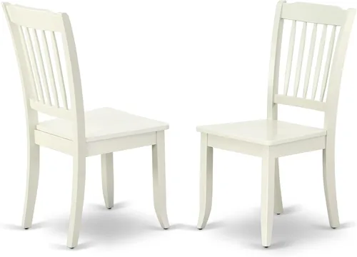 Miniatura 15 de East West Furniture DAC-BCH-W Danbury - Juego de 2 sillas de comedor de madera maciza, con respaldo de listones, color negro y cereza