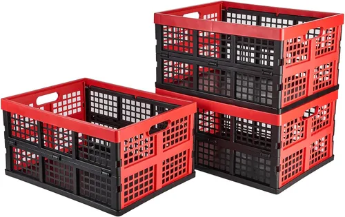 Miniatura 12 de Aebeky Paquete de 3 cajas de almacenamiento plegables de plástico, 30 L, cajas de plástico plegables para almacenamiento (blanco)