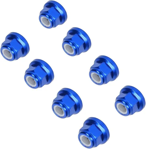 Miniatura 7 de 8pc M4 Brida Nylon Bloqueo para Arrma 3S Mega Bigrock Typhon Grantie Senton Vorteks Tuercas Rueda Actualización Piezas Azul