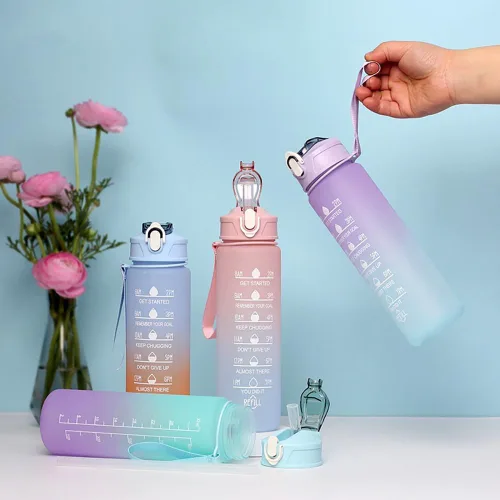 Miniatura 4 de Botella de agua deportiva de 22 onzas con popote, botellas de agua a prueba de fugas para hombres y mujeres, bebida para deportes, gimnasio al aire