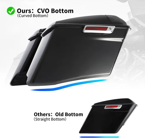 Miniatura 2 de TCMT Alforjas extendidas estiradas de 4 pulgadas de 5 x 7 pulgadas, tapas de altavoces para Harley 2014-2024 Touring CVO Road King Street Road Glide