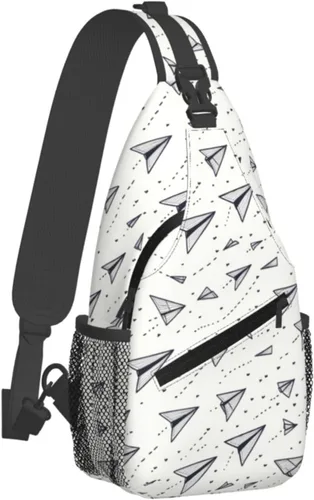 Small Crossbody Bags for Women Men - Vintage Paper Airplane Print Adjustable Shoulder Bag Fanny Packs Belt Sling Bag Crossbody Purses Backpack for