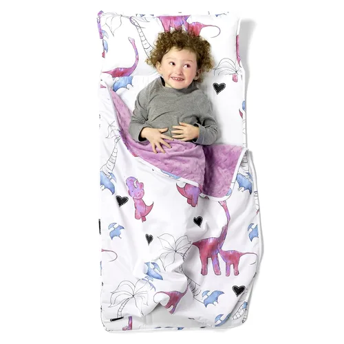 Miniatura 16 de JumpOff Jo Colchoneta de siesta extra larga para niños - Cómoda colchoneta de descanso para niños con almohada extraíble y manta ultra suave