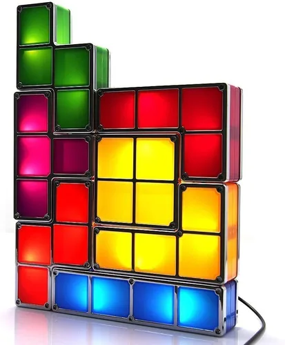 Miniatura 2 de Lámpara LED apilable Tetris de plástico con luz entrelazada