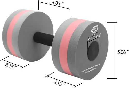 Miniatura 4 de Mancuernas acuáticas, 2 unidades, de espuma para ejercicio aeróbico en agua, mancuernas de resistencia para piscina, barras de mano para ejercicios