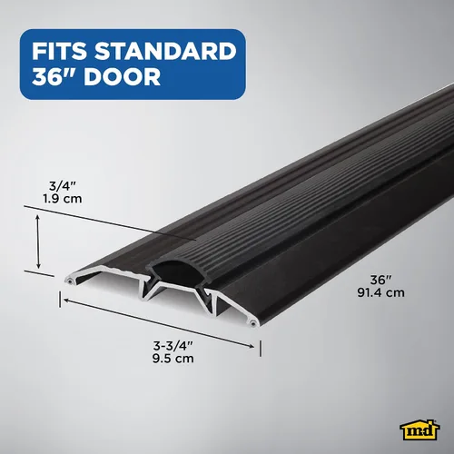 Miniatura 2 de M-D Building Products 10116 3-3/4 pulgadas x 3/4 pulgadas x 36 pulgadas. Umbral de perfil bajo resistente de aluminio bronce y vinilo
