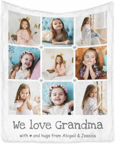 Miniatura 30 de InterestPrint Regalos personalizados para mamá, manta personalizada con fotos y fotos familiares, regalos de cumpleaños para el día de la madre