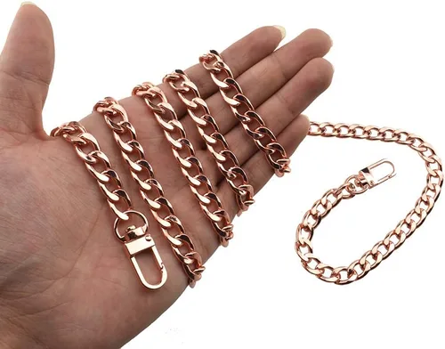 Miniatura 21 de HAHIYO Correa metálica de cadena para bolso de 43.3' de oro para bolso cruzado, bandolera y bolso de mano, cómoda y plana de 0.4' de ancho, extra