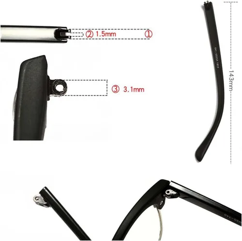 Miniatura 5 de Brazo de repuesto para gafas, 1 par de lentes de plástico para lentes de sol, color estampado de leopardo