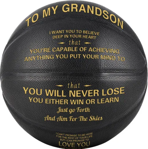 Miniatura 8 de KAAYEE Baloncesto grabado para nieto, baloncesto grabado para hijo de parte de mamá papá, regalos de baloncesto personalizados de 29.5 pulgadas