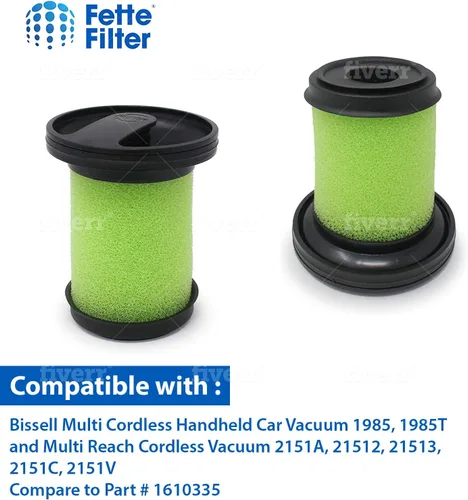 Miniatura 4 de Fette Filter -1610335 Filtro de vacío compatible con aspiradora inalámbrica Bissell Multi Reach Modelo # 1985 1985T 2151A 21512 21513 2151C 2151V