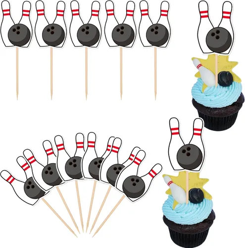 Miniatura 18 de Rsstarxi Paquete de 40 adornos de béisbol para cupcakes con temática de pelota deportiva, para decoración de pasteles de baby shower, temática