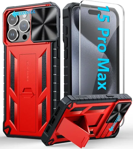 Miniatura 50 de FNTCASE for iPhone 11-Pro Phone Case: Military Grade Drop Proof Mobile Cover with Kickstand & Slide Rugged Shockproof Bumper Heavy Duty Protector