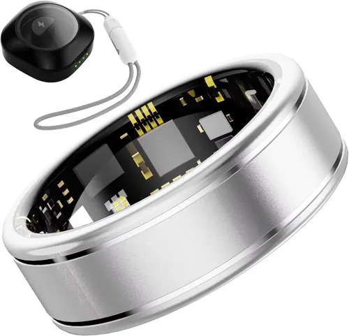 Miniatura 13 de Anillo Rastreador de Actividad para Hombres – Anillo Inteligente con Monitor de Frecuencia Cardíaca, SpO2, Presión Arterial, Monitoreo del Sueño