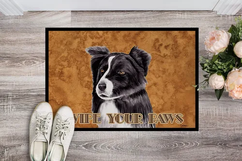 Miniatura 2 de Caroline's Treasures SC9138JMAT Border Collie Wipe Your Paws - Tapete para puerta delantera, 24 x 36 pulgadas, para interiores y exteriores