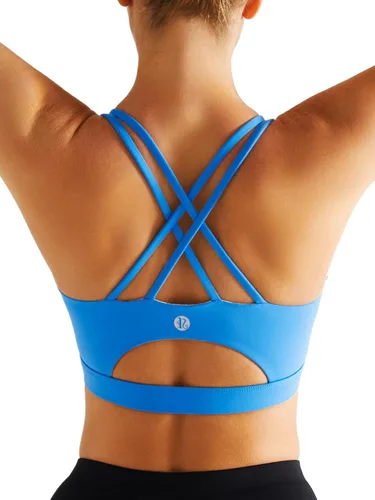 Miniatura 170 de Brasieres deportivos para mujer, con relleno, tipo camiseta sin mangas, sexis, con espalda cruzada, de alto impacto, largos, ideales para practicar