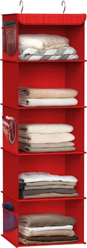 Miniatura 14 de Simple Houseware - Organizador colgante para clóset de 6 estantes, Rosa