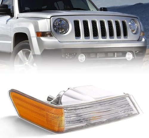 FIONE Cubierta de luz de señal de giro frontal Marca lateral de esquina para Jeep Patriot 2007 2008 2009 2010 2011 2013 2014 2015 2016 2017 Pasajero