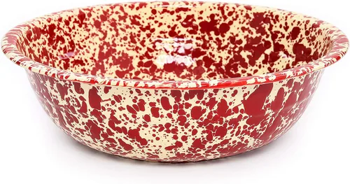 Miniatura 4 de Enamelware Cuenca pequeña, 4 cuartos de galón, Negro/Blanco Splatter (individual)