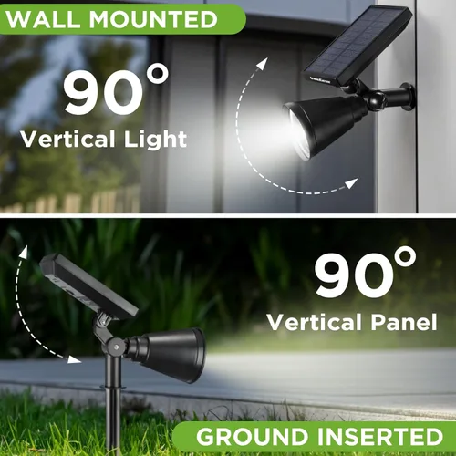 Miniatura 6 de InnoGear Luces solares 2 en 1, impermeables, para exteriores, paisajismo, iluminación, luz de pared, encendido/apagado automático, para patio