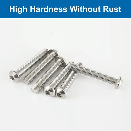 Miniatura 6 de Tornillos de cabeza de botón M8 x 0.472 in, 0.630 in, 0.709 in, 0.787 in, 0.984 in, acero inoxidable 304, unidad hexagonal Allen métrica, acabado