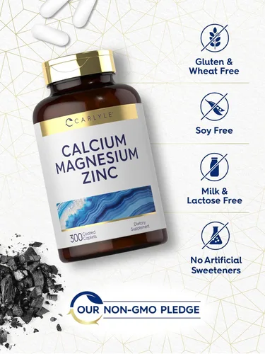 Miniatura 5 de Carlyle Calcio y magnesio y zinc 300 cápsulas Suplemento vegetariano, sin OMG, sin gluten