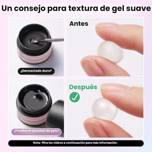 Miniatura 7 de Beetles - Gel de uñas sólido constructor, gel transparente 3D de 1.06 onzas para esculpir, gel de construcción de gel duro con polvo de uñas