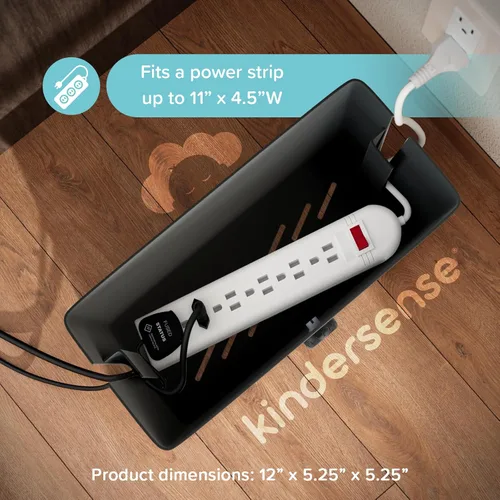 Miniatura 6 de KinderSense® Caja de organización de cables – Organizador de cables con cerradura a prueba de niños – Ocultador de cables para ocultar cables, tiras