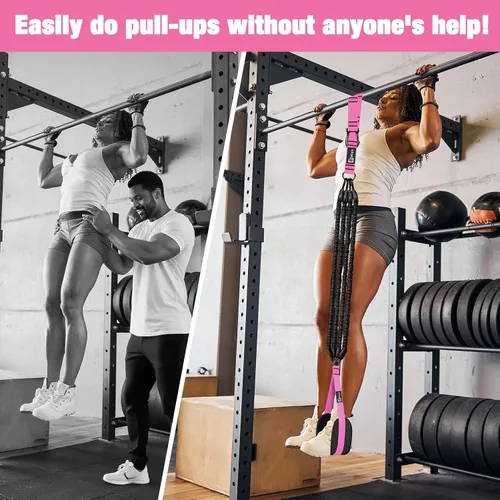 Miniatura 3 de Pull Up Assistance Bands Set, 300 lbs Max Heavy Duty Resistance Bands with Adjustable Strap, Non-Slip Handle & Door Anchor, Full Body Strength