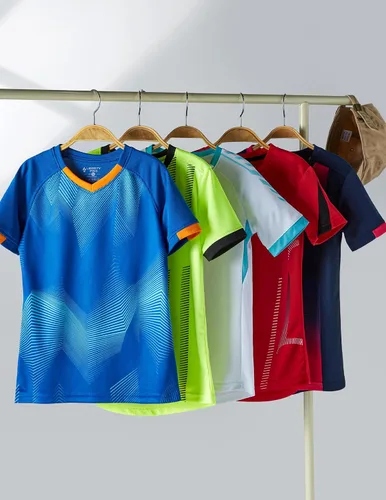 Miniatura 7 de Paquete de 5 camisetas deportivas para niños, camisetas de ajuste seco para niños, camisetas de manga corta, ropa deportiva a granel