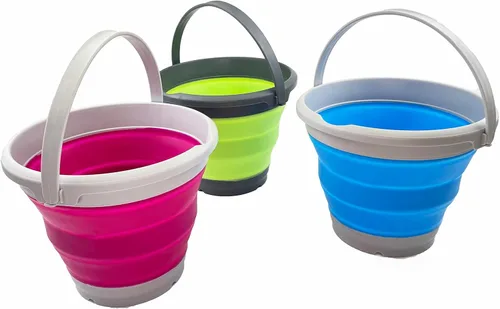 Miniatura 15 de SAMMART Cubo de plástico plegable de 5.5 L (1.4 galones), bañera redonda plegable, cubo de agua portátil para pesca, maceta de agua para exteriores