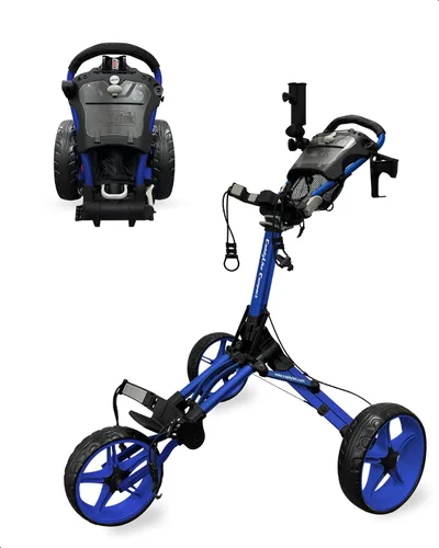 Caddytek CaddyLite Compact - Carrito de golf plegable de aluminio ligero de 3 ruedas con sistema de plegado cuádruple, ruedas EVA, mango ajustable,