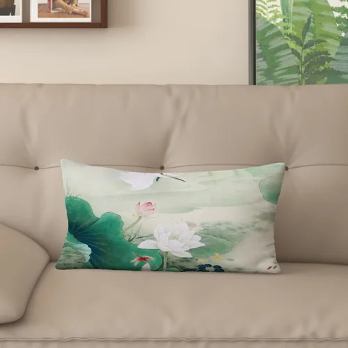 Miniatura 22 de Funda de almohada con estampado digital de loto zen chino, diseño de doble cara para sofá, sala de estar, decoración de dormitorio