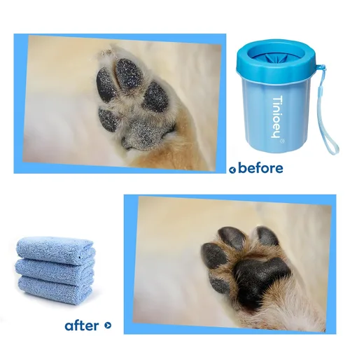 Miniatura 5 de Limpiador de patas de perro Tinioey para perros, lavador de patas de perro, limpiador de patas fangosas, limpiador de pies para mascotas, kit de Azul