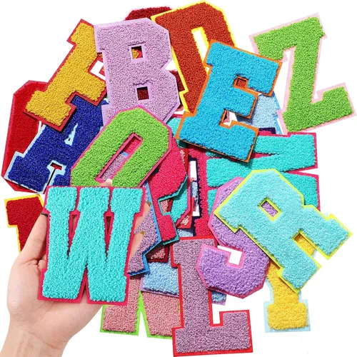 Waydress 26 Piezas Parches de Letras de Felpilla para Planchar de 4.5 Pulgadas Parches de Letras del Alfabeto A-Z de Felpilla para Coser para Estilo