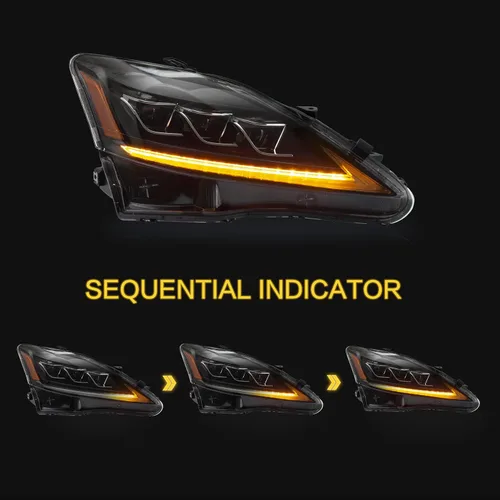 Miniatura 4 de VLAND Faros delanteros y luces traseras aptos para Lexus IS250 IS350 IS 220d 2006-2012 (luces traseras no para IS250C 350C/convertible), faro 11-14