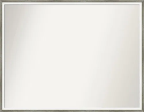 Miniatura 274 de Amanti Art Espejo de baño plateado para sobre el fregadero, 33 x 45 pulgadas, espejo de tocador rectangular blanco plateado y plateado, marco