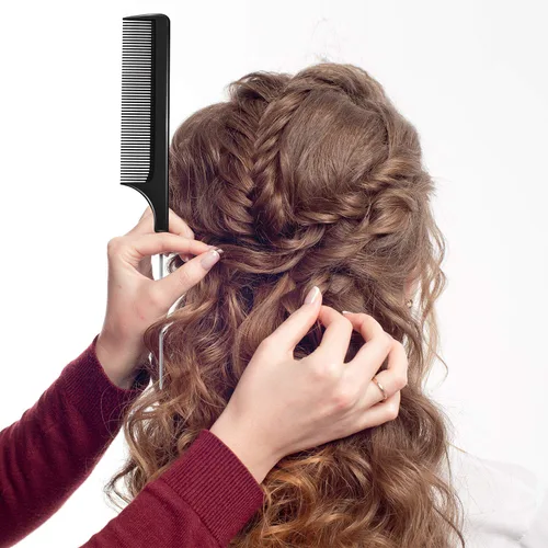 Miniatura 4 de Boao Peine de cola de rata de metal, 16 piezas a granel para separar, trenzar, cabello para mujeres, pasador de acero de lámina de dientes finos