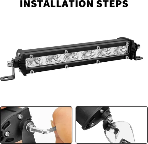 Miniatura 6 de Barra de luz LED verde de una sola fila de 7 pulgadas, 18 W, luces antiniebla, luces antiniebla de conducción de trabajo, 12 V, 24 V, ultrafina