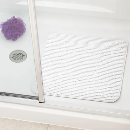 Miniatura 6 de Tapete de ducha acolchado Duck Brand Clorox, tapete antideslizante para ducha y bañera con ventosas, 21 pulgadas x 21 pulgadas, blanco, paquete de 2