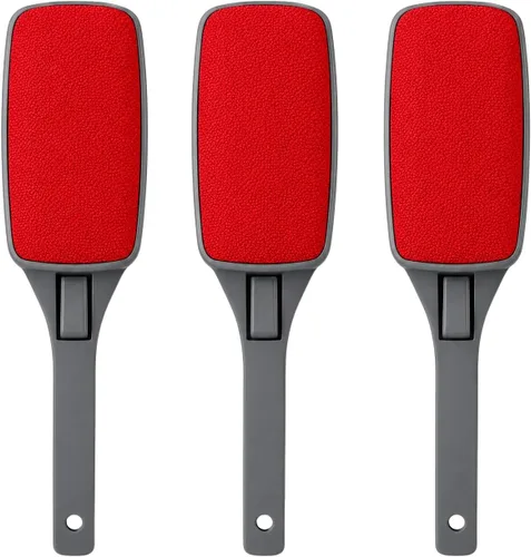 Paquete de 3 cepillos reutilizables para ropa, cepillo removedor de pelo de mascotas de doble cara con cabeza giratoria, removedor de pelusa de tela
