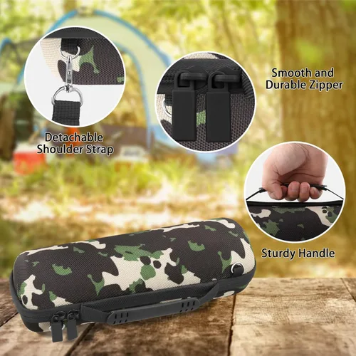 Miniatura 5 de co2CREA Funda de viaje rígida de repuesto para JBL Flip 7 Flip 6 FLIP 5 Altavoz Bluetooth portátil impermeable (funda de camuflaje negro)