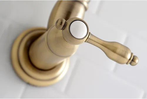 Miniatura 4 de Kingston Brass KS3103TAL - Grifo de cocina para relleno de olla de montaje en pared, latón antiguo