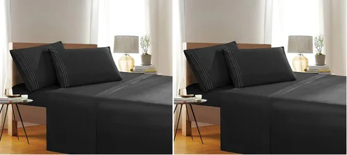 Miniatura 33 de Elegant Comfort 1500 Premier Resistente a Arrugas y Decoloración de Calidad Hotel Juego de Sábanas de 4 Piezas Ultra Suave Lujoso Incluye Sábana
